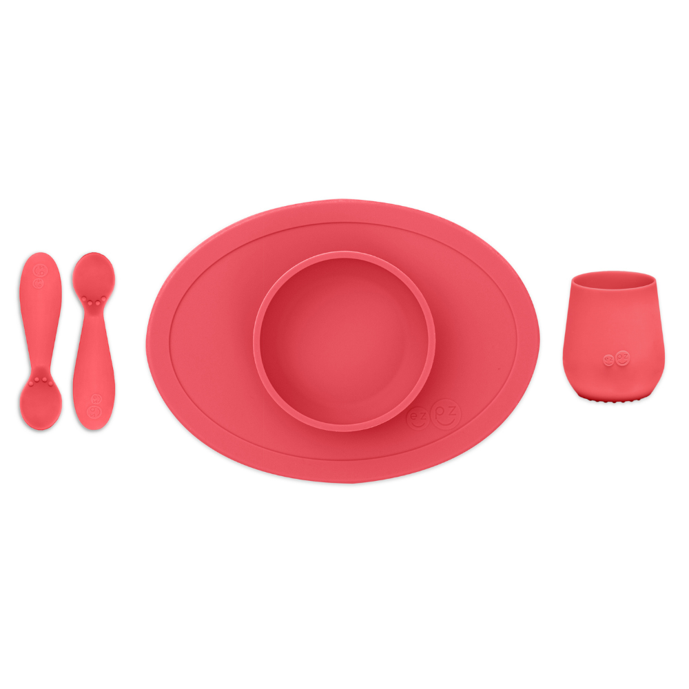 ezpz First Foods Set (Suction bowl, Training Cup & Spoon Set) for